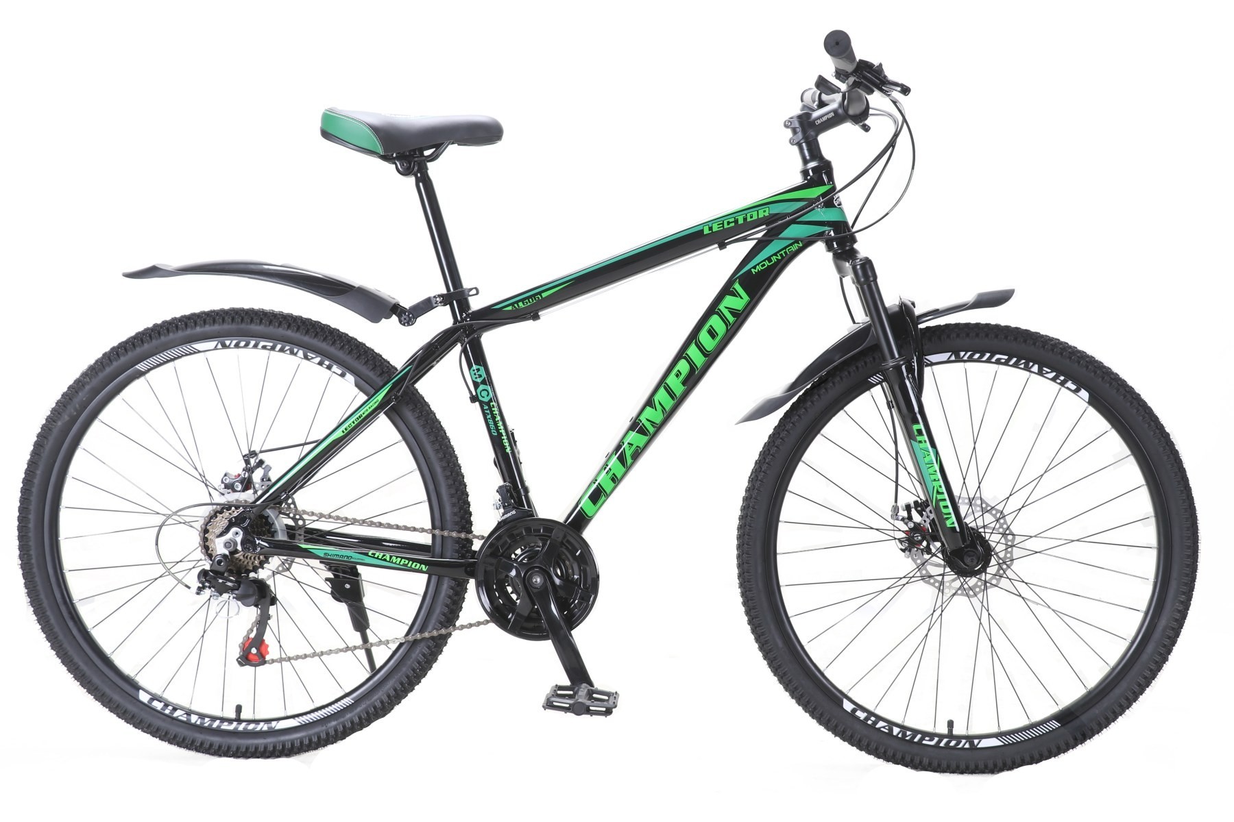 

Велосипед 29" Champion Lector рама 19" Черный-Зеленый