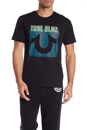 

Футболка True Religion NWT NEON U SS CREW NECK , черный,101055 ,размер XXL