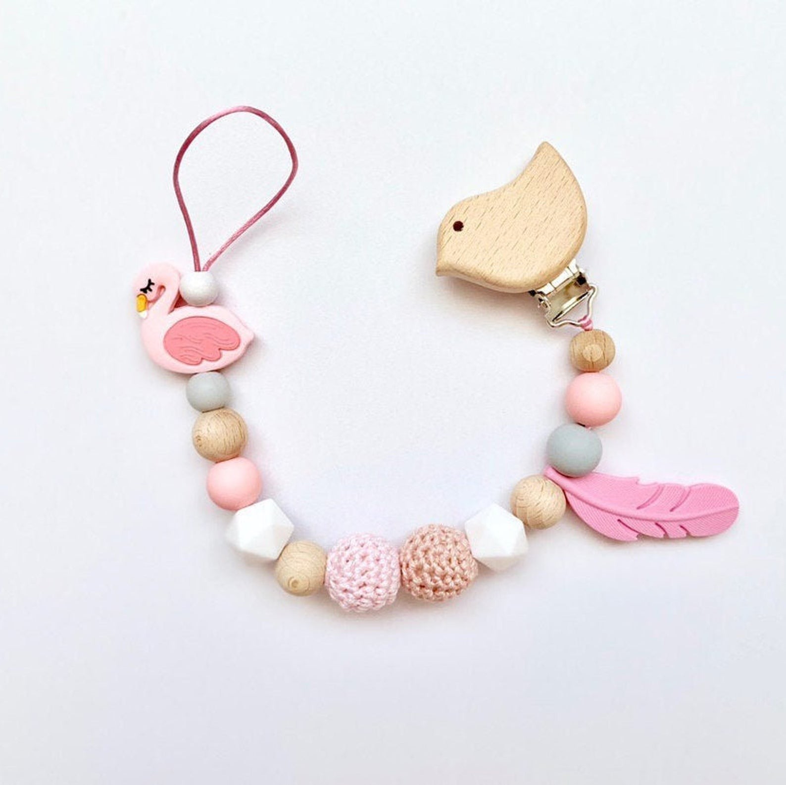 

Прорезыватель - держатель для пустышки Babymall Flamingo