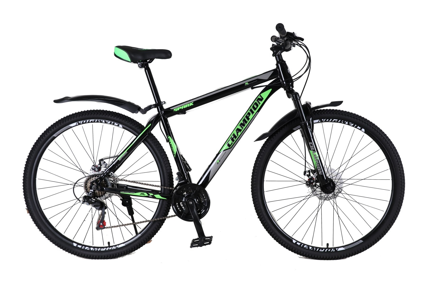 

Велосипед 29" Champion Spark рама 17" Черный-Зеленый
