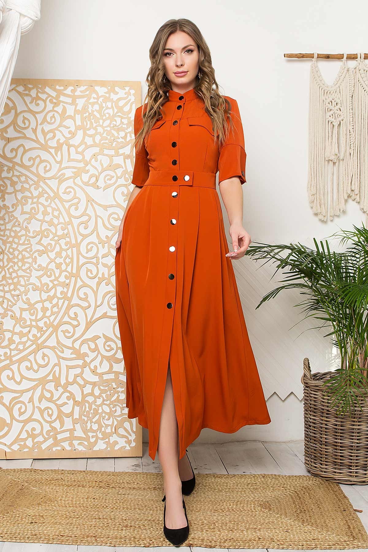 

Платье-рубашка Woman Fashion 52 Терракот (WF_А-314_1)