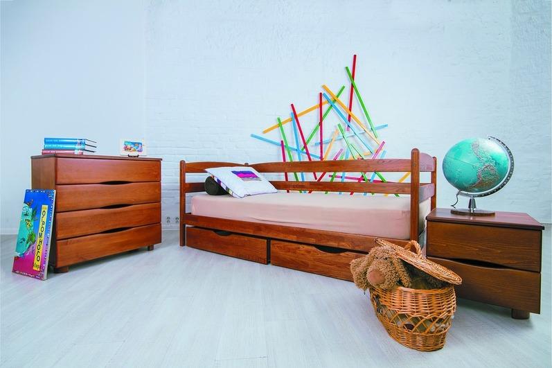 

Кровать Олимп Марио с двумя ящиками 90x200 Орех