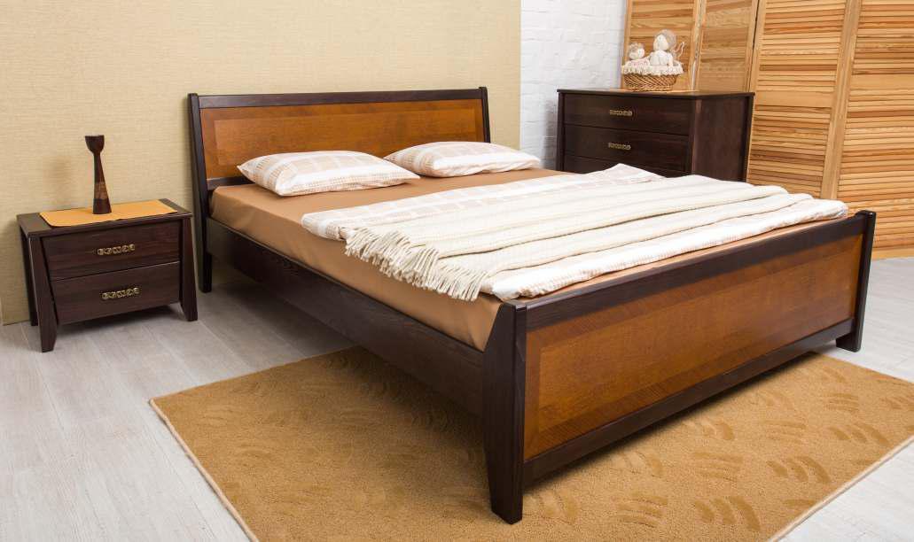

Кровать Олимп Сити с интарсией 160x200 Венге + Орех