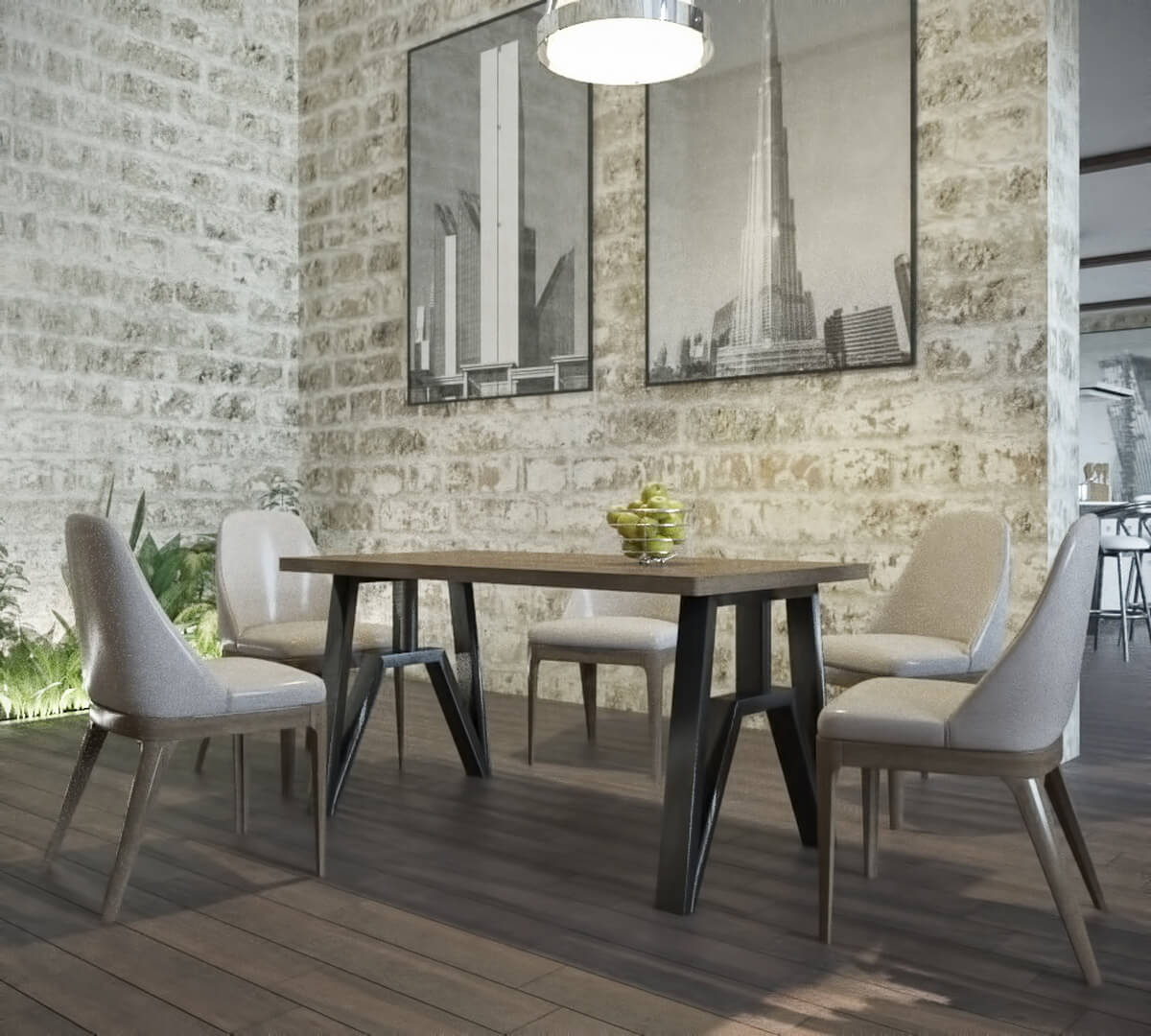 

Стол обеденный Прайм Металл-дизайн чёрный бархат + Дуб античный 750x1600x800