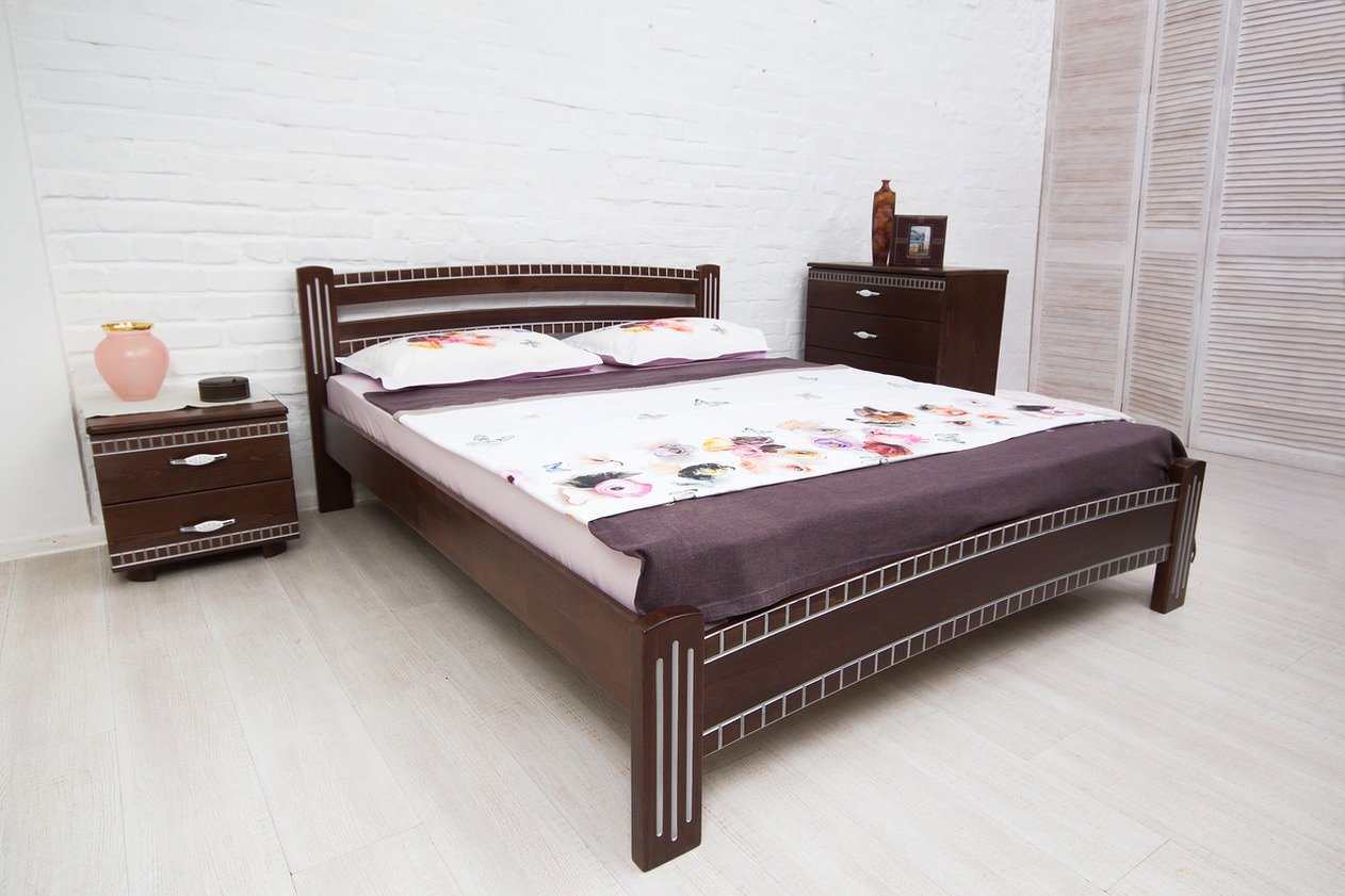 

Кровать с фрезировкой Олимп Милана Люкс 160x200 Венге + Серебро