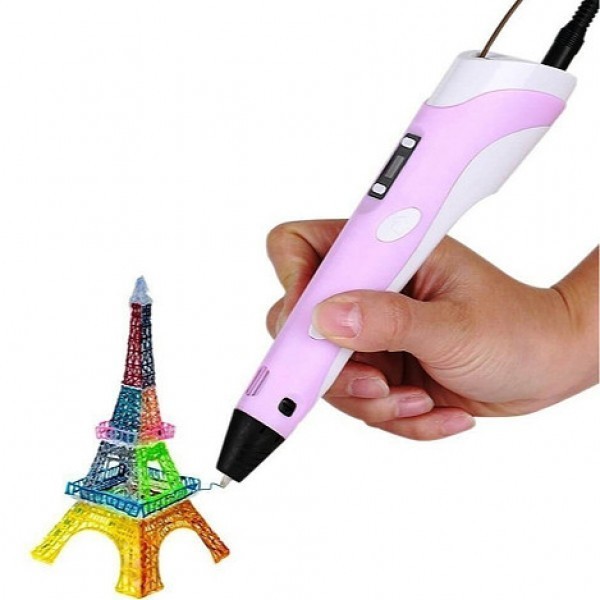 

3D ручка c LCD дисплеем и эко пластиком для 3Д рисования Pen 2 Розовая