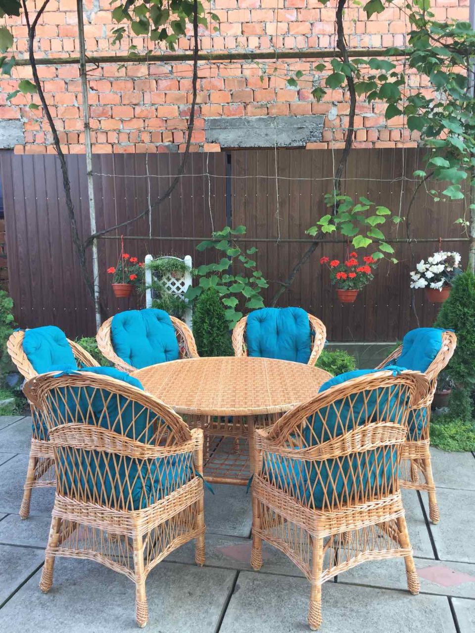 

Стол для сада из лозы круглый Ø120 Woody цвет Светлое дерево