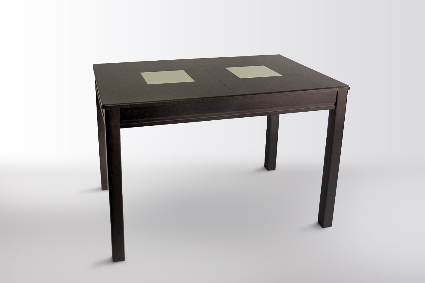 

Раскладной обеденный стол в кухню, гостиную Лос-Анджелес 75х115(+39) МДФ + стекло/дерево венге цвет Biformer