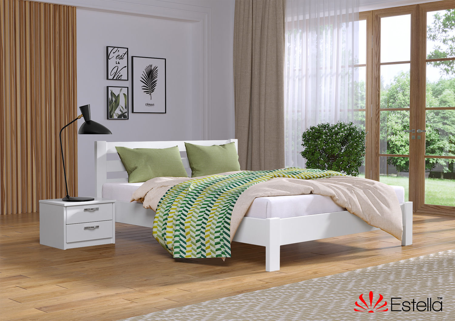 

Кровать двуспальная Рената Люкс Estella 160х190 107 - белый Щит 2Л25