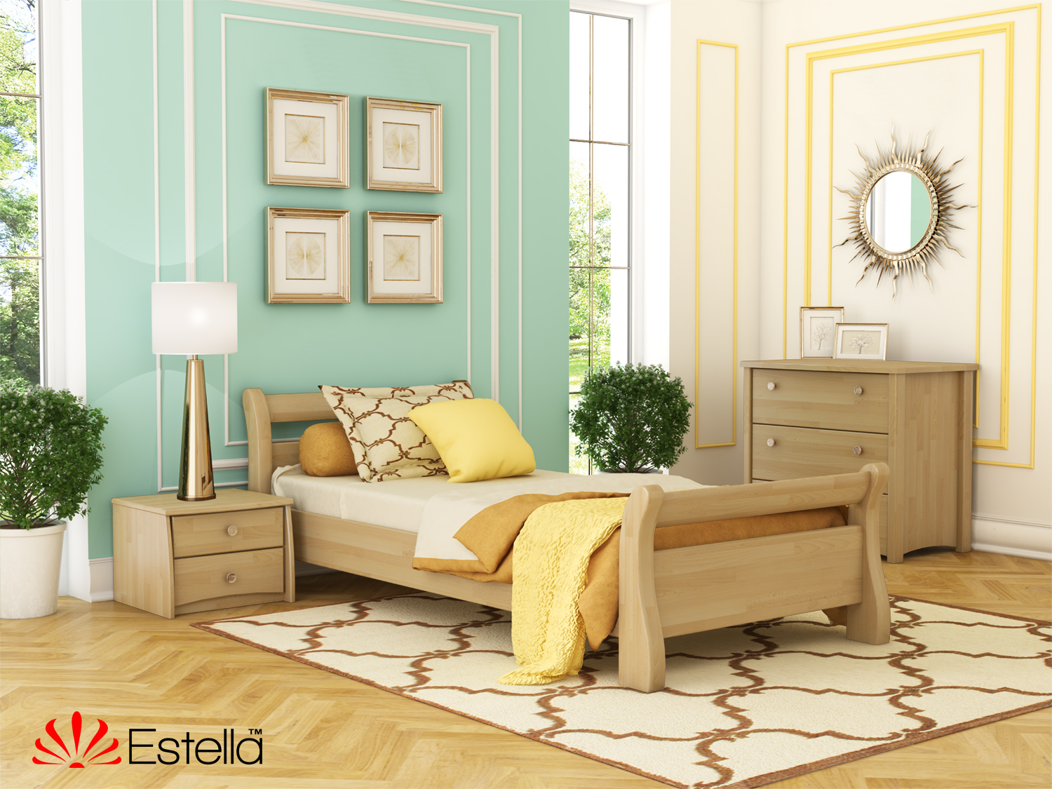 

Кровать односпальная Диана Estella 80х190 102 - бук Щит Л25
