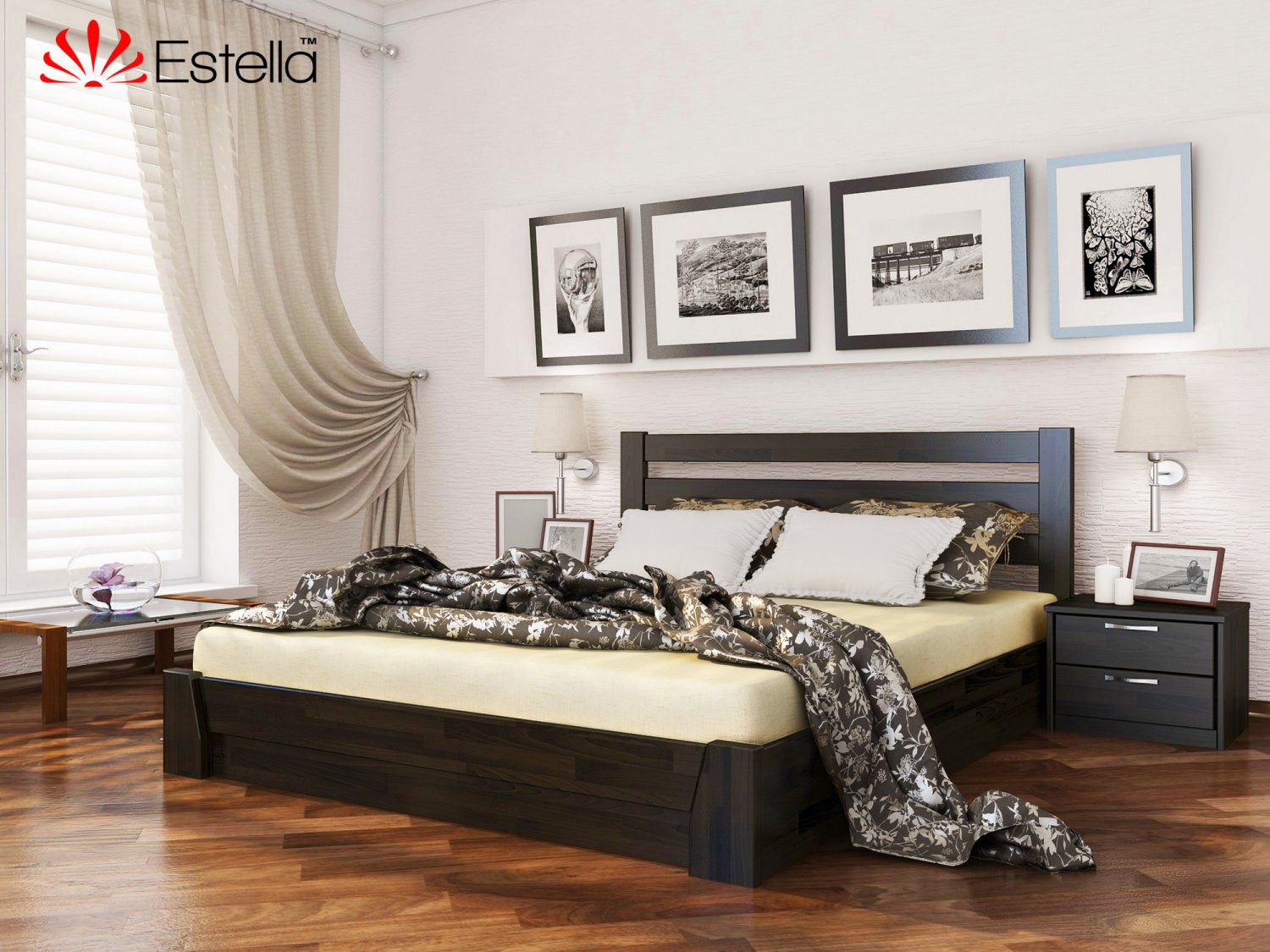 

Кровать двуспальная Селена Estella 140х190 106 - венге Щит 2Л4