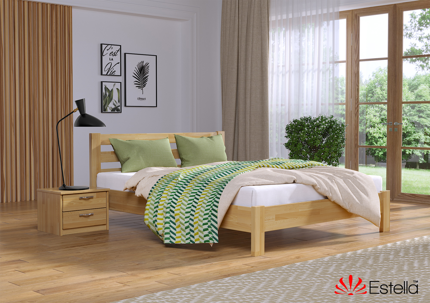 

Кровать двуспальная Рената Люкс Estella 160х190 102 - бук Щит 2Л4