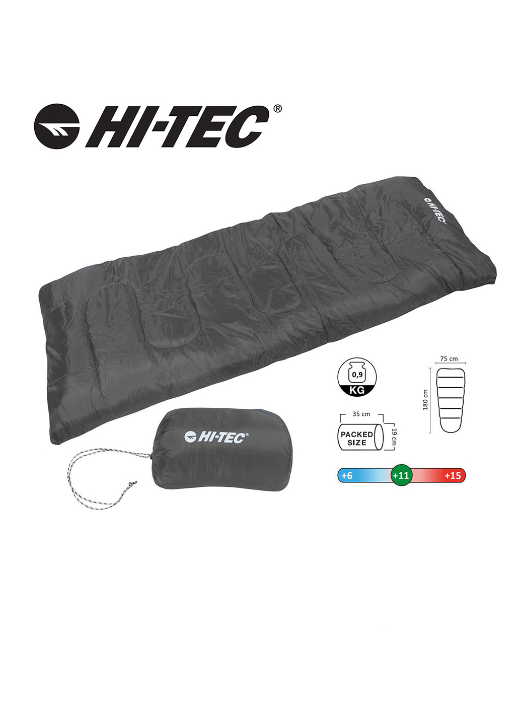 

Спальний мішок Hi-Tec Seeb 180x75см Right Zip Сірий (JS.810.11.Q1)