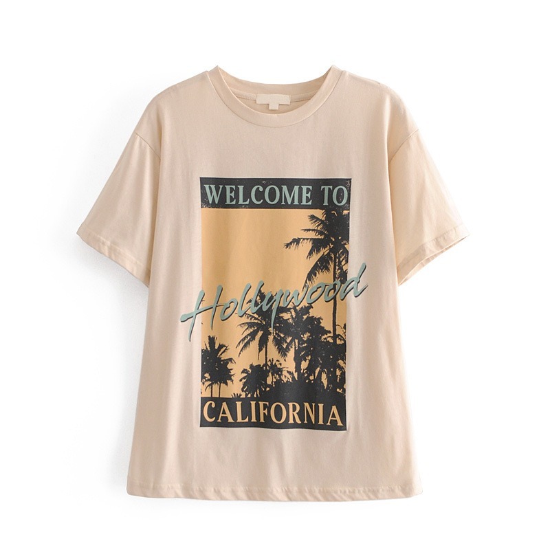 

Футболка женская Welcome to Hollywood Berni Fashion (L) Бежевый