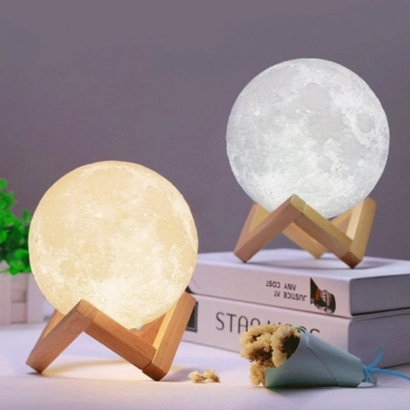 

Лампа настольная BonaDi 3D Moon Lamp Светильник на сенсорном управлении Белый