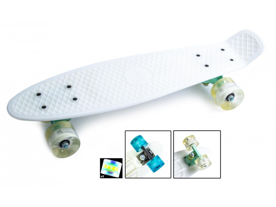 

Пенни борд Penny Board светящиеся колеса белый