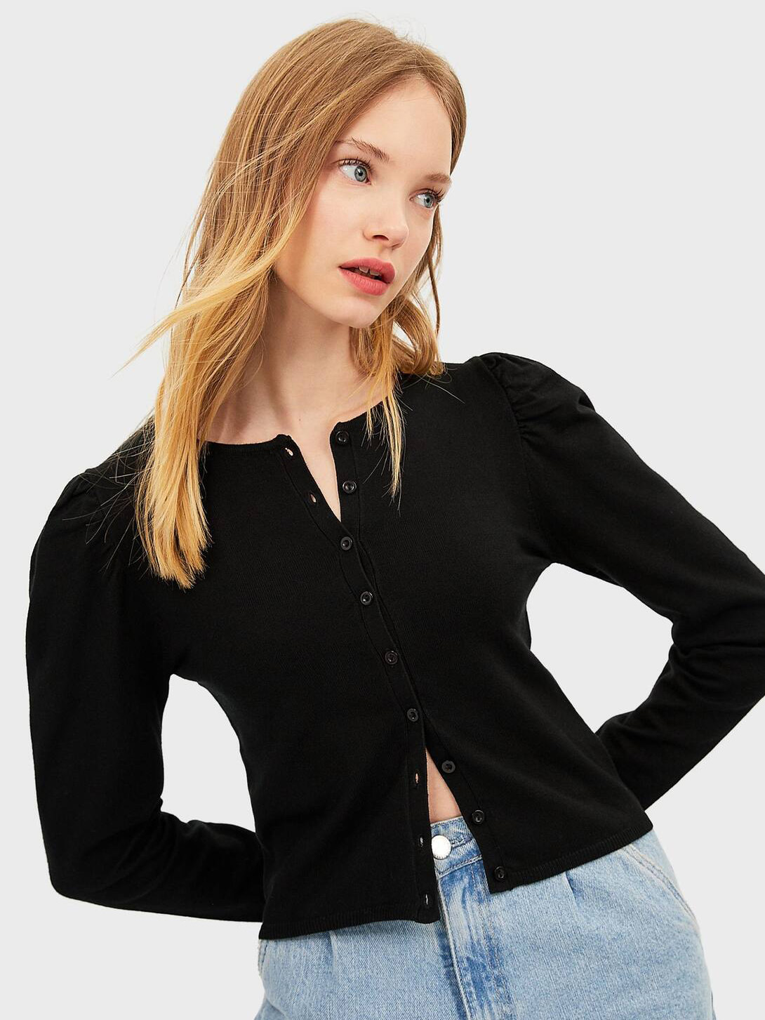 

Кардиган Stradivarius 01506710001 M Черный