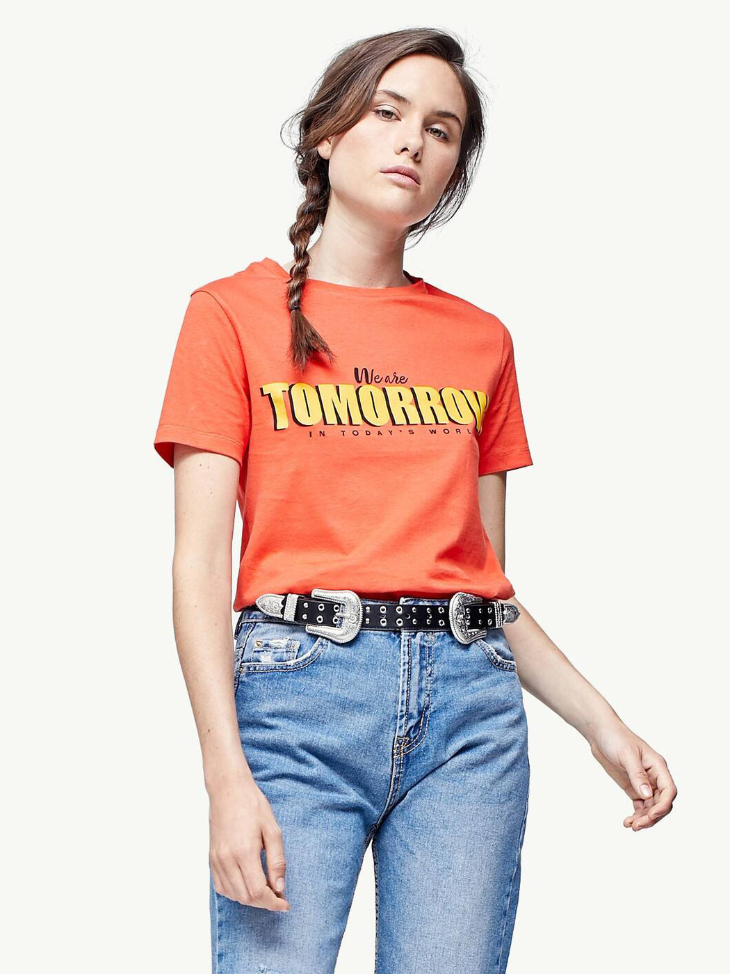 

Футболка Stradivarius 06590129350 S Коралловая