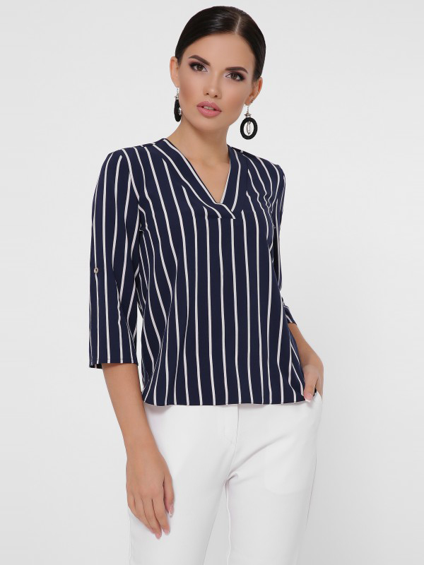 

Блузка Fashion Up Daisy BZ-1786C 46 Темно-синяя с белым