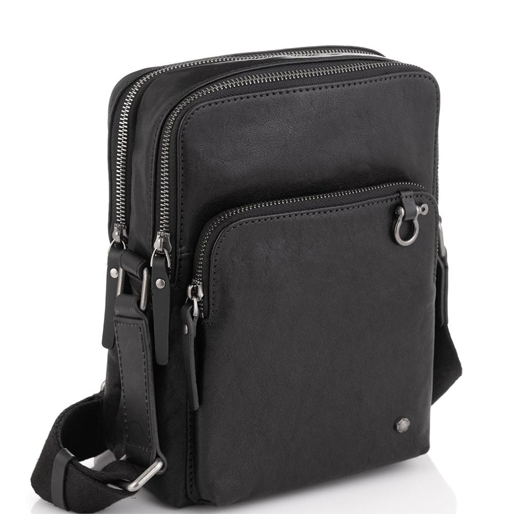 

Сумка через плечо кожаная черная Tiding Bag SM13-0014A