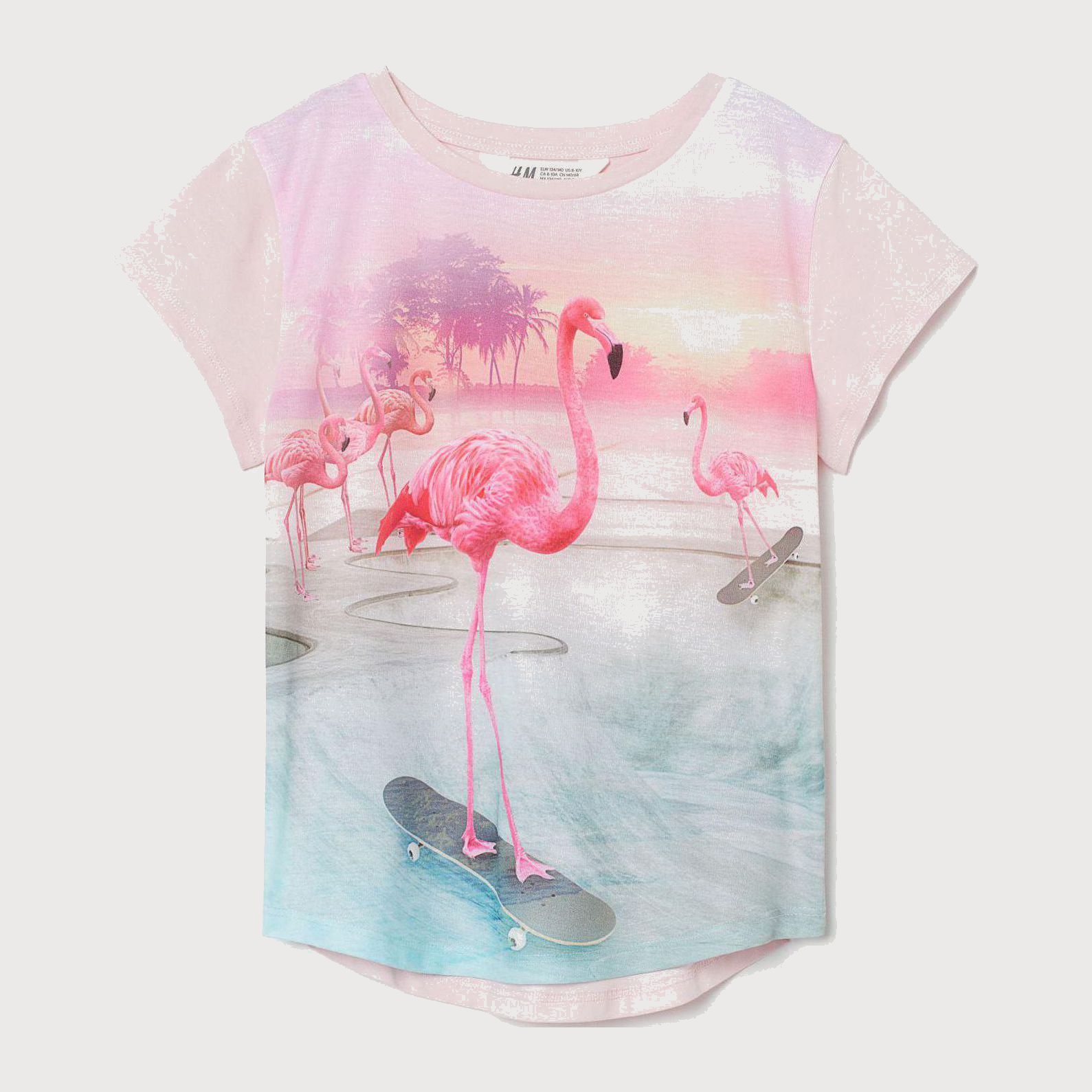 

Футболка H&M 8139261-AARE 158-164 см Розовая с принтом