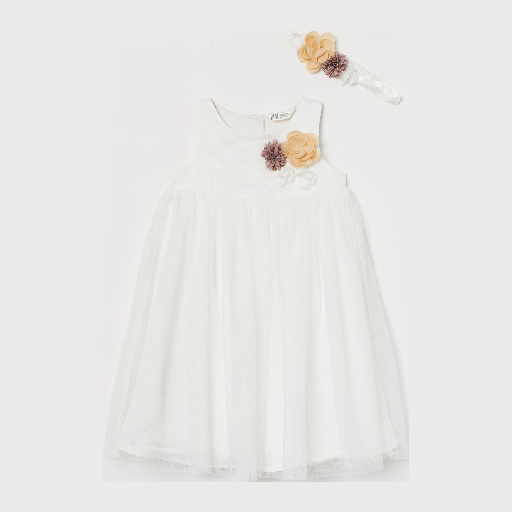 

Платье + повязка H&M 8116761-ACTS 116 см Белые