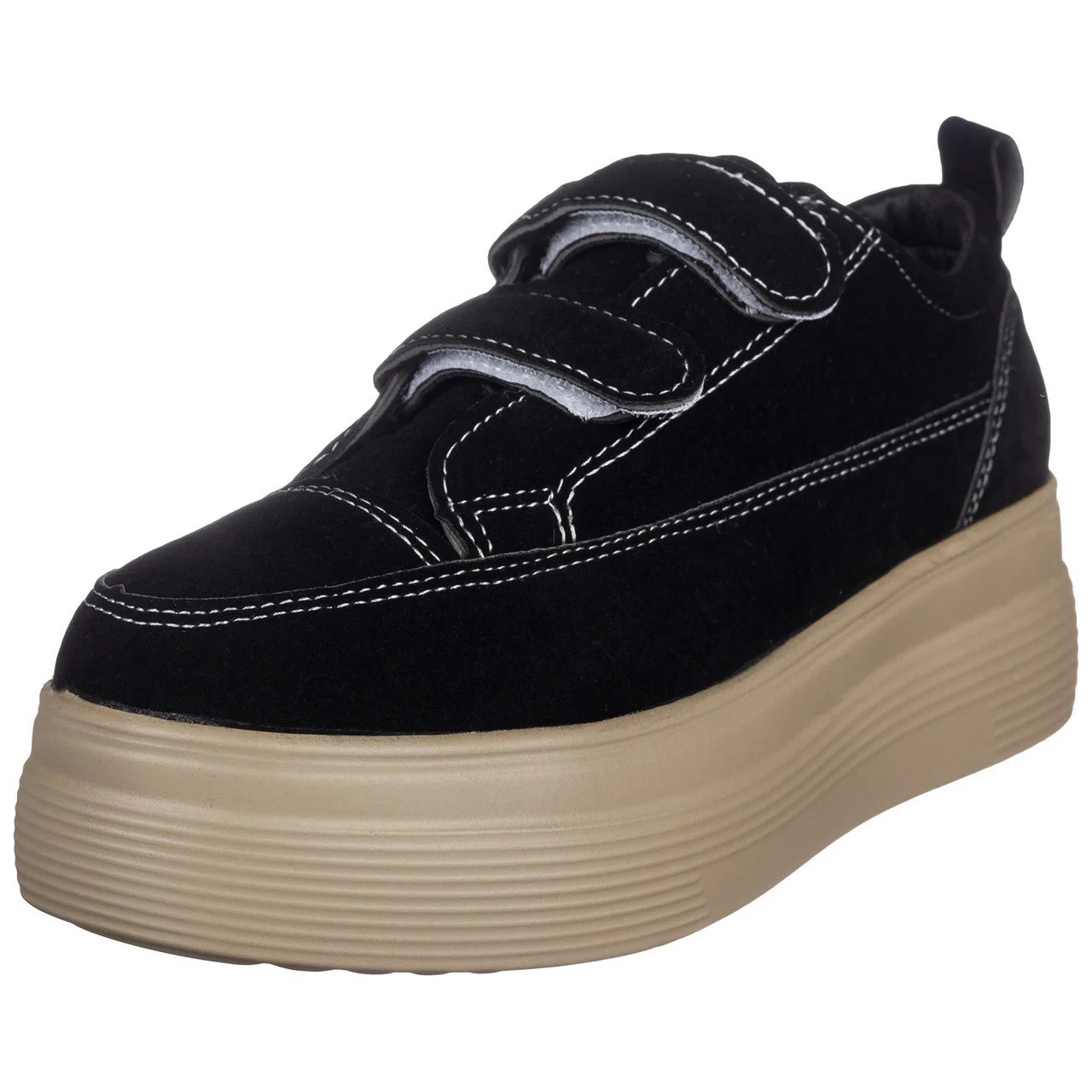 

Кеды женские Violeta 168-25 black черные на платформе и липучках эко замша 40р. (25 см.) b-440