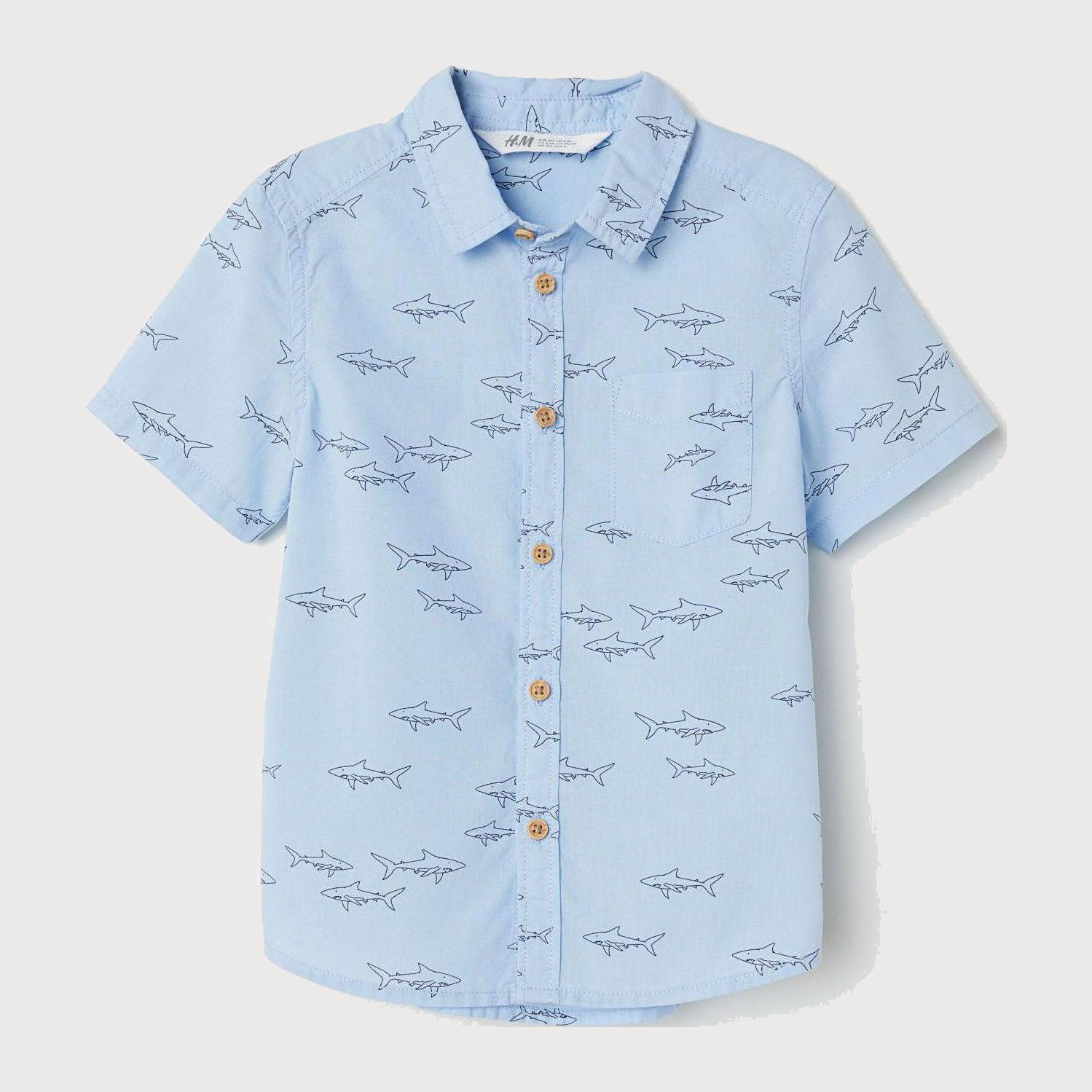 

Рубашка H&M 6697768-ABTP 98 см Голубая в черные узоры (DD3000001938217)