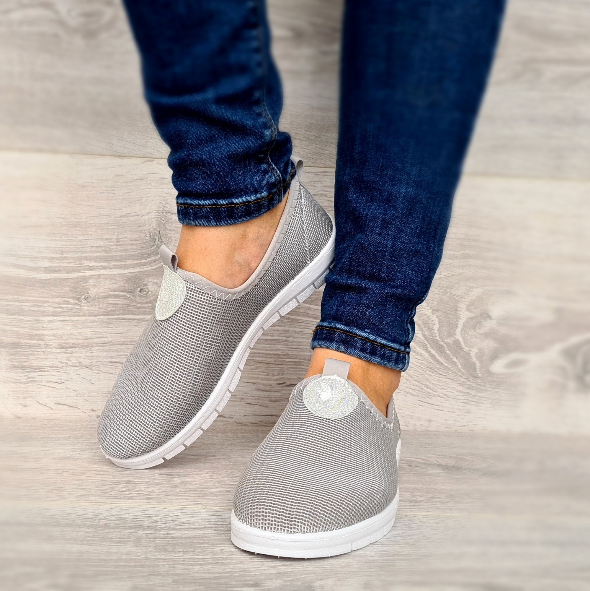 Мокасины женские сетка Bromen 39р. 24.5 см серые Бж-9ср от продавца ...