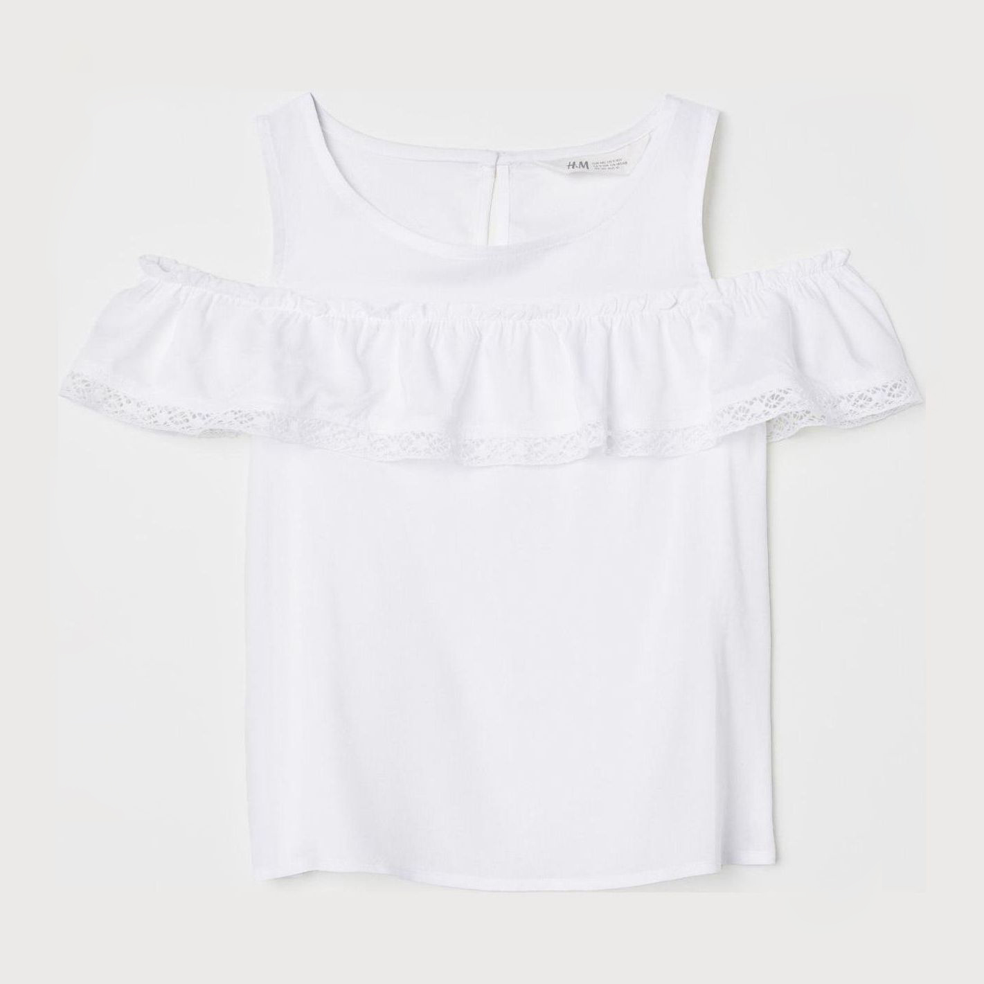 

Блуза H&M 6519728-ACTS 134 см Белая