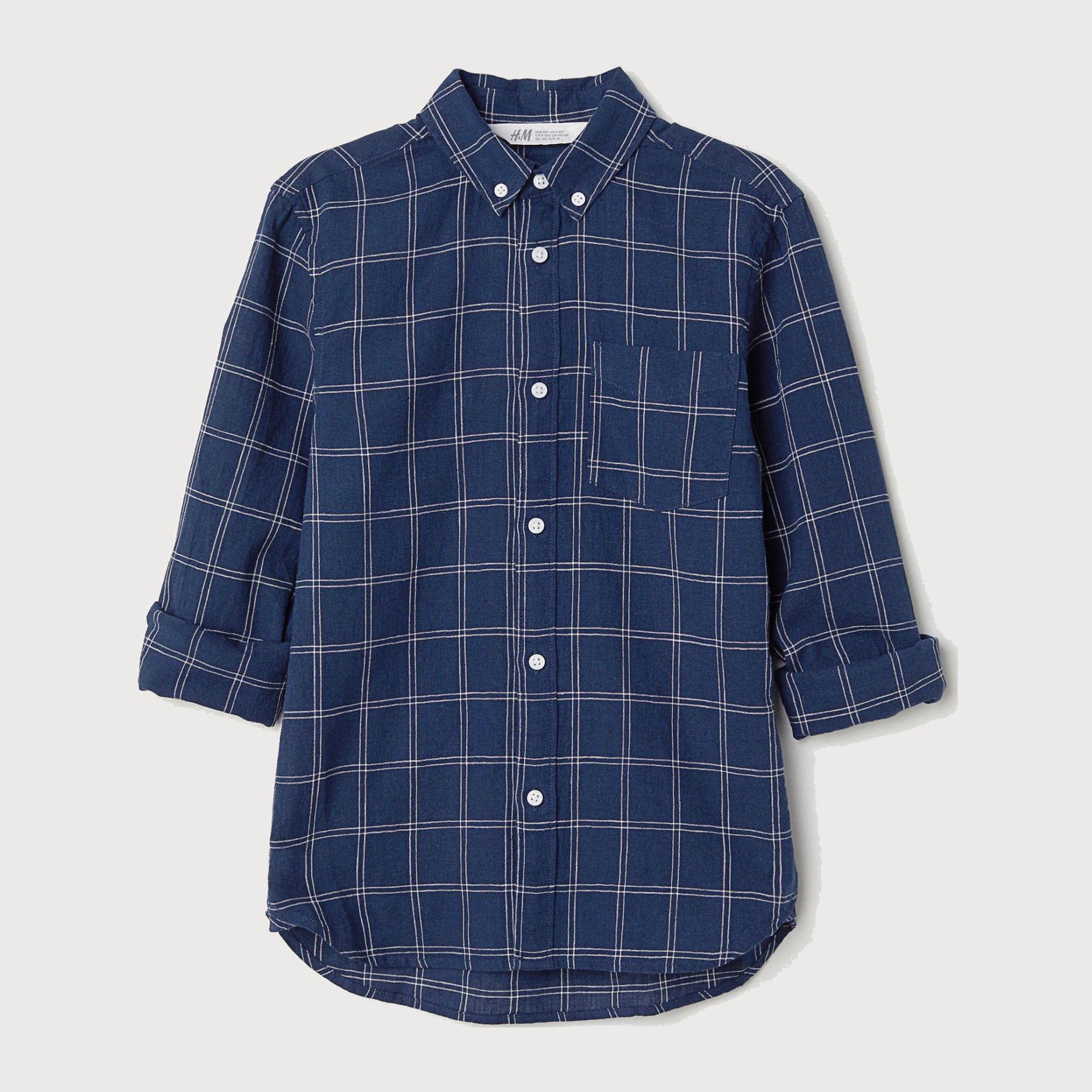 

Блуза H&M 6229217-ABPZ 134 см Синяя в белую клетку