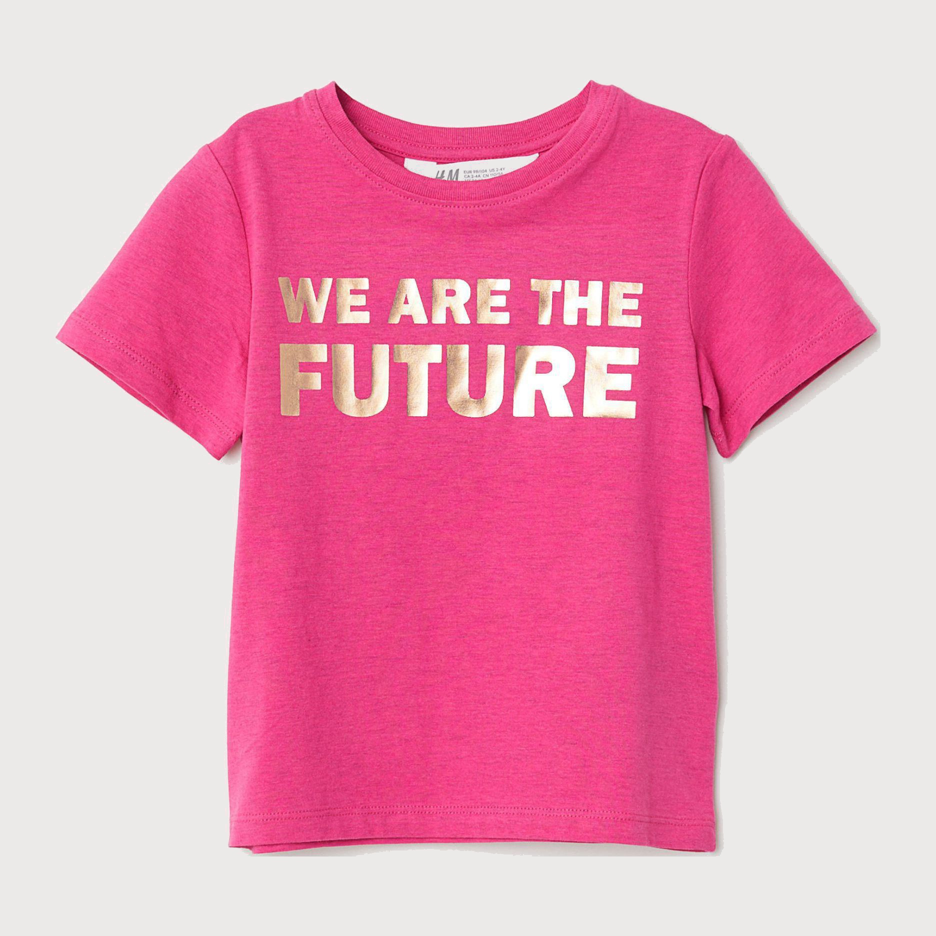 

Футболка H&M 6217677-AARE 62-68 см Розовая с принтом