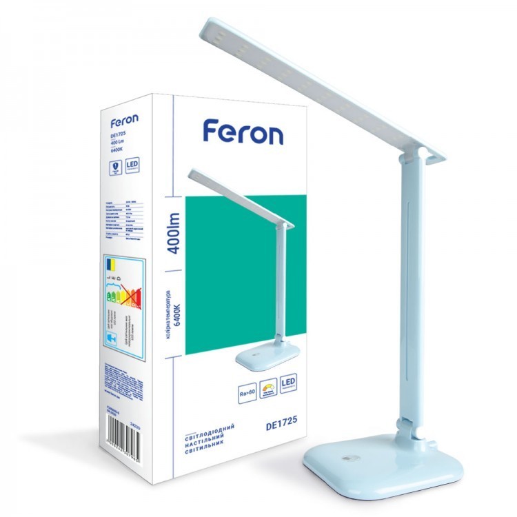 

Настільний світлодіодний світильник Feron DE1725 9W 6400K голубий