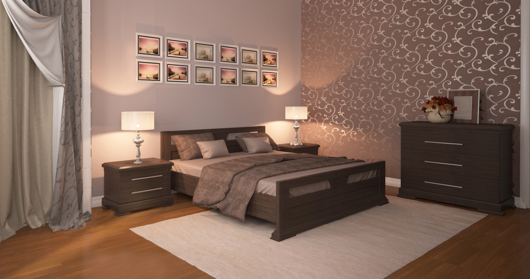 

Кровать ARTmebli Модерн 160х190 К5 венге