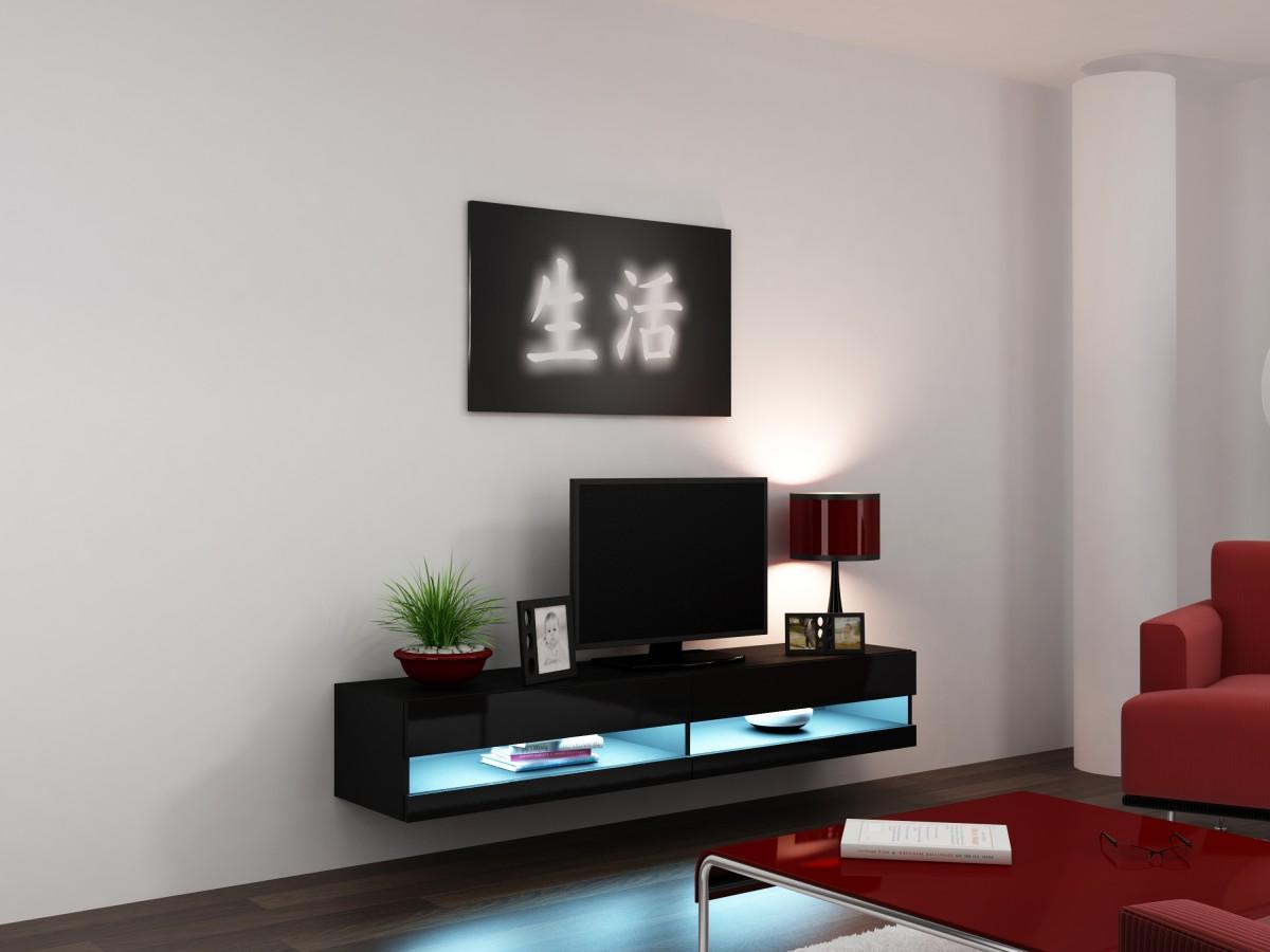 

Тумба под ТВ Vigo New 180 Cama Черный матовый + Черный глянец