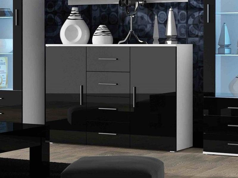 

Комод Soho-Uni S8 Cama Белый Матовый + Черный глянец