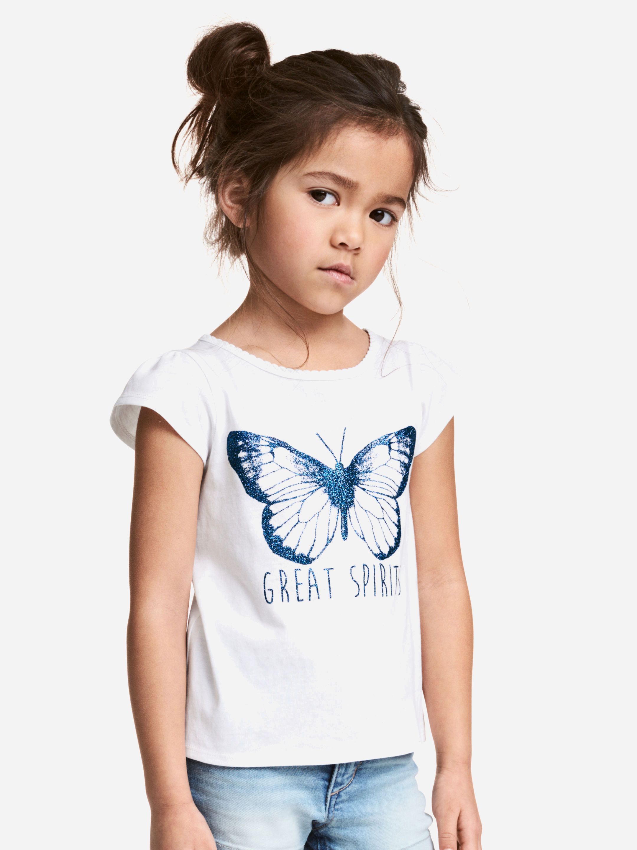 

Футболка H&M 5069565-ABDN 92 см Белый с принтом/Синий