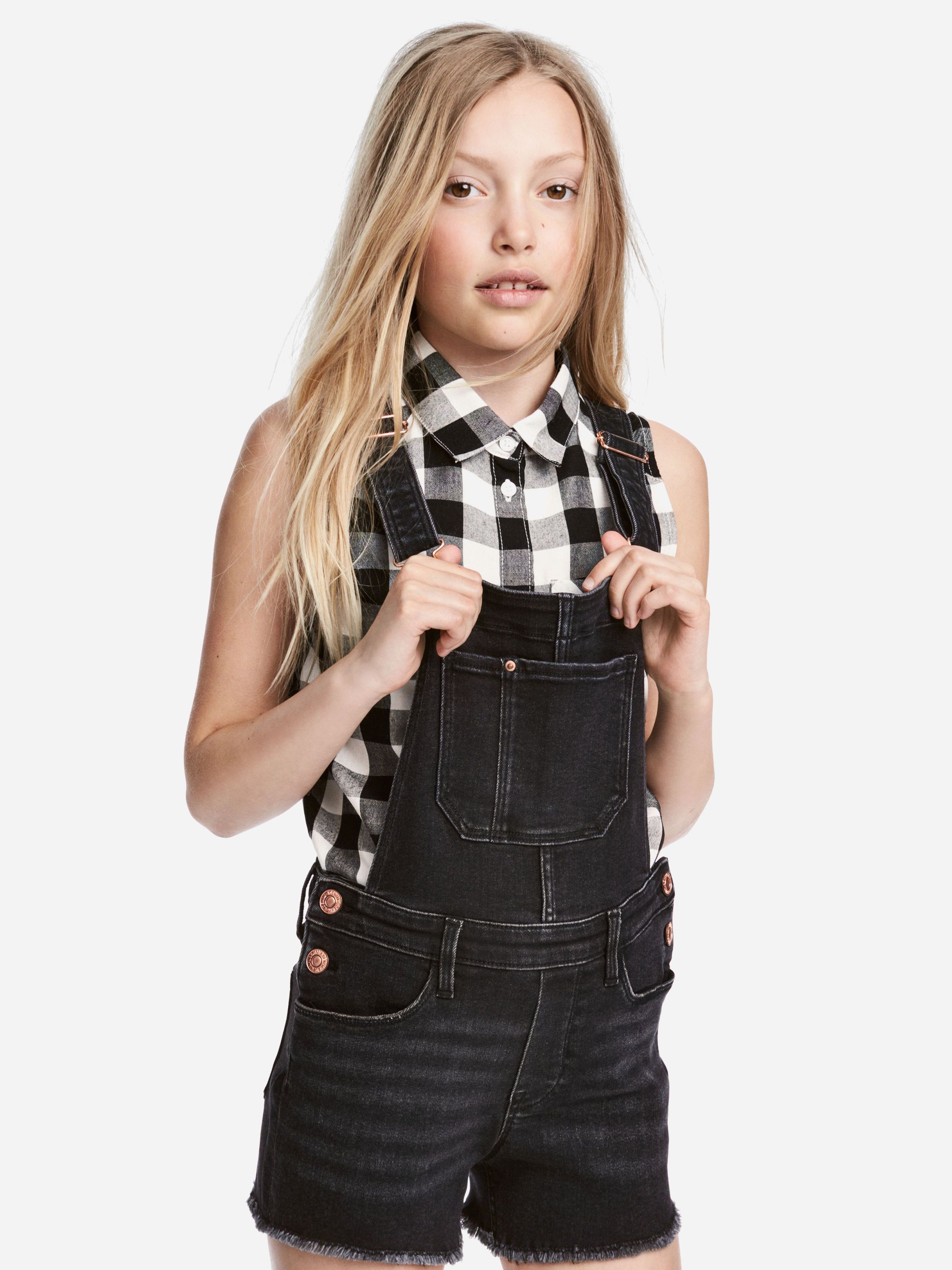 

Блуза H&M 5057186-ADHA 140 см Черный/Белый в клетку