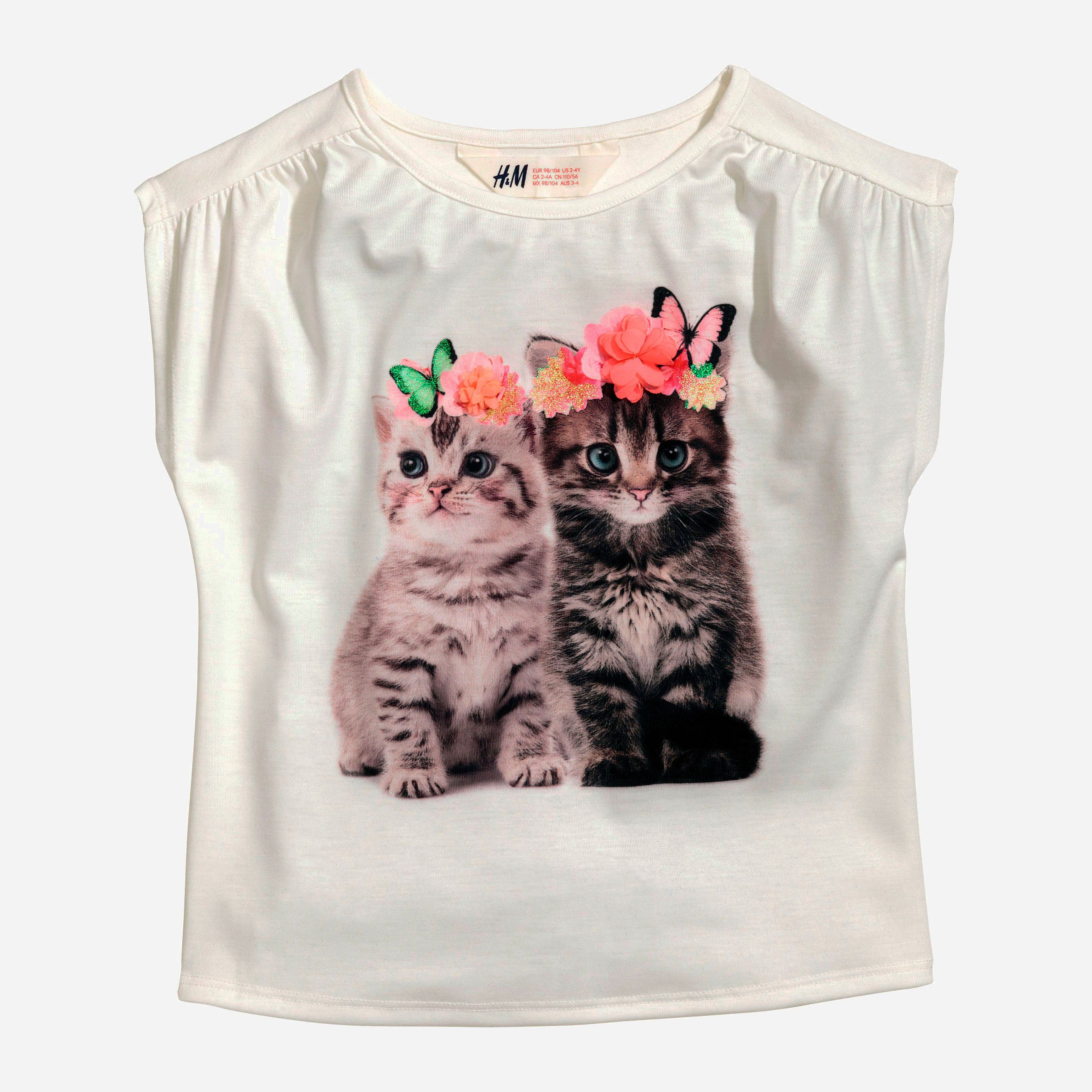 

Футболка H&M 4720995-AAPT 98-104 см Белая с принтом