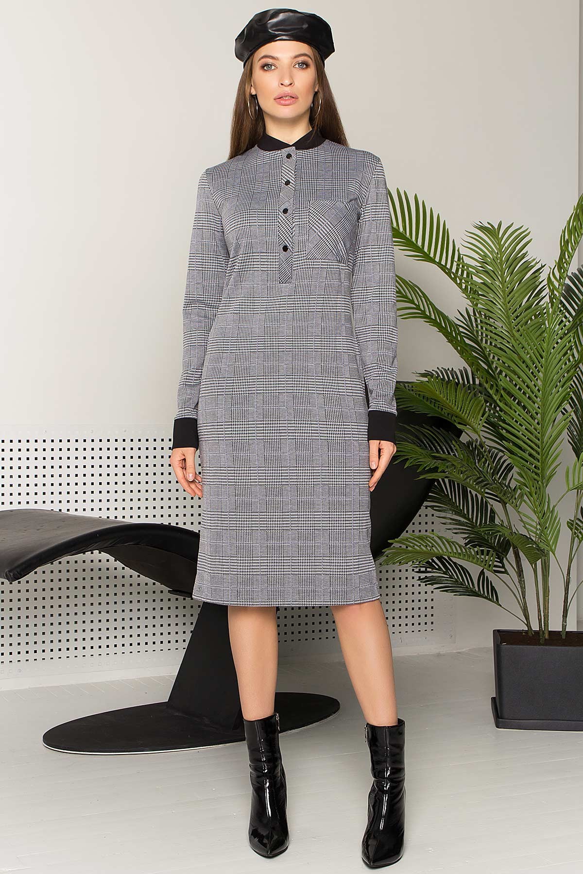 

Элегантное платье с геометрическим рисунком Woman Fashion  серая клетка (WF_А-278, Элегантное платье с геометрическим рисунком Woman Fashion M серая клетка (WF_А-278)