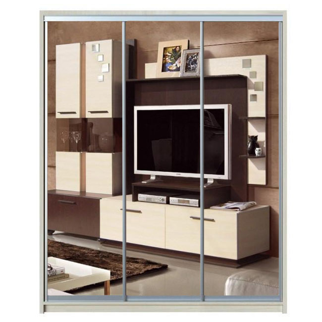 

Шкаф-купе Zevs Трехдверный Зеркало ШК-5 190х45х240 дуб молочный