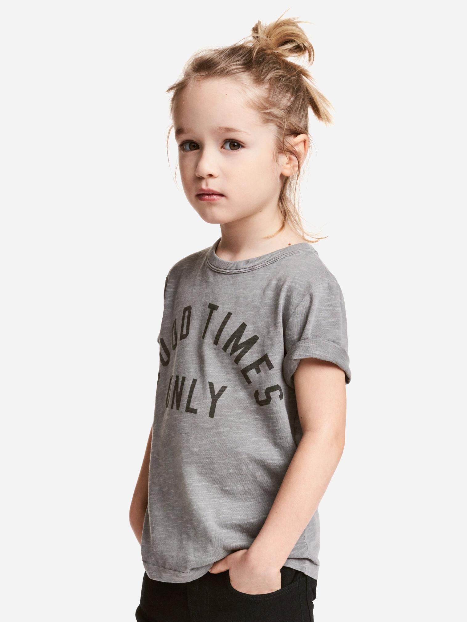 

Футболка H&M 4643276-AARA 92 см Темно-серая с принтом
