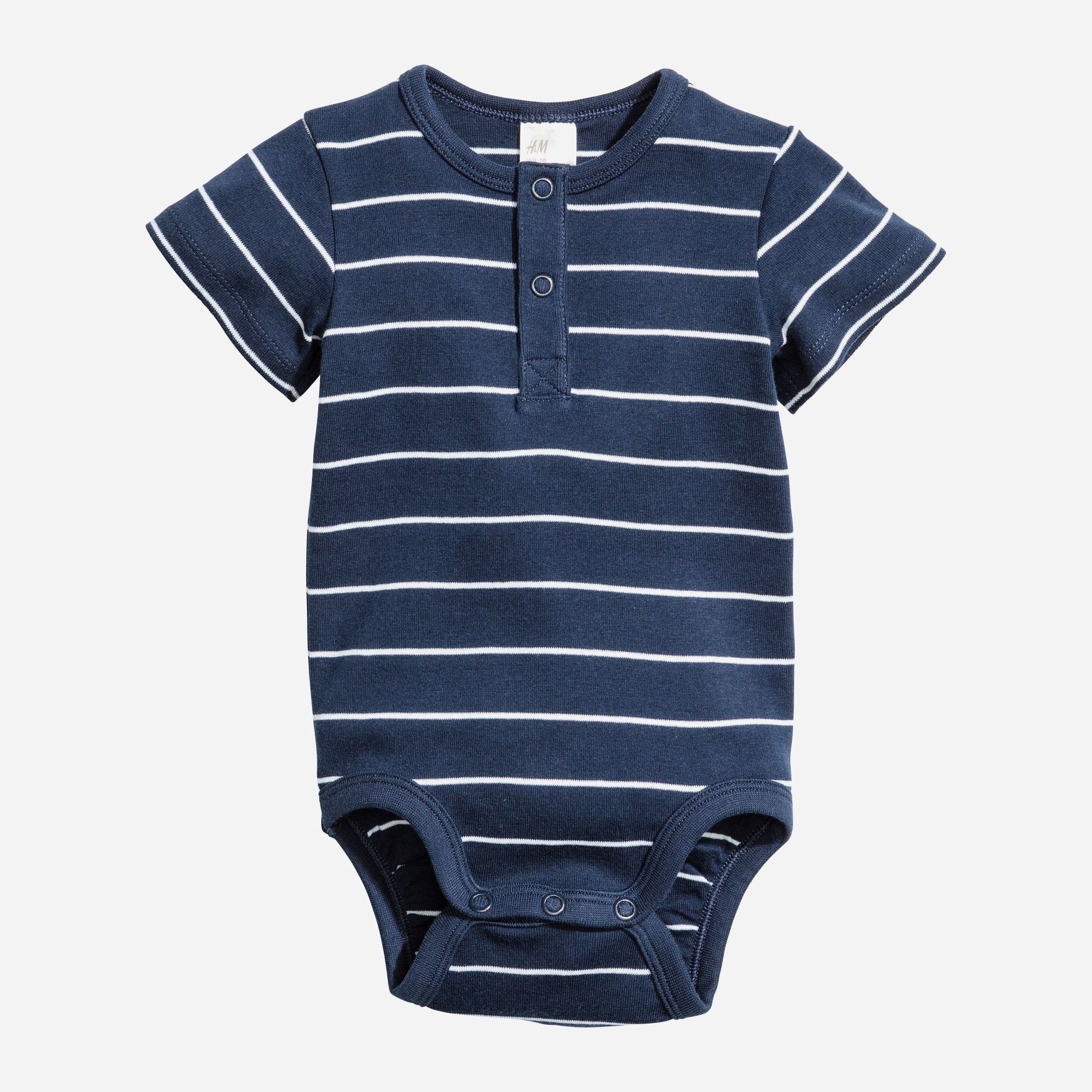 

Боди-футболка H&M 2885757-ABEA 98 см Темно-синий/Белый