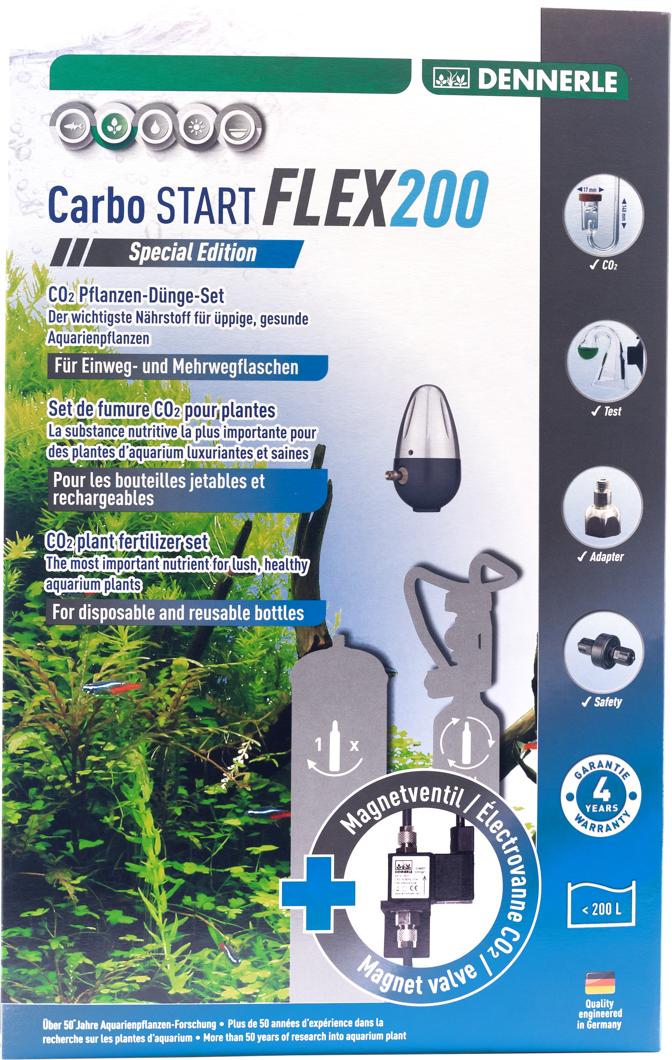 

Установка для удобрения аквариумных растений углекислым газом Dennerle Carbo START FLEX200 Special Edition