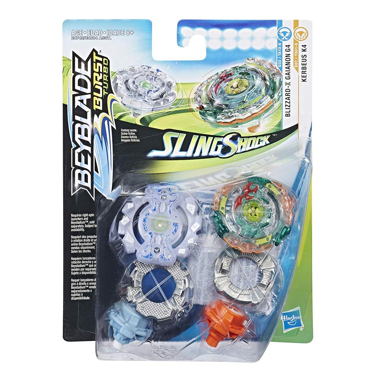 

Игровой набор Hasbro Бейблейд Kerbeus K4 Blizzard-X Gaianon G4 Beyblade Burst Turbo Slingshock (E4745)