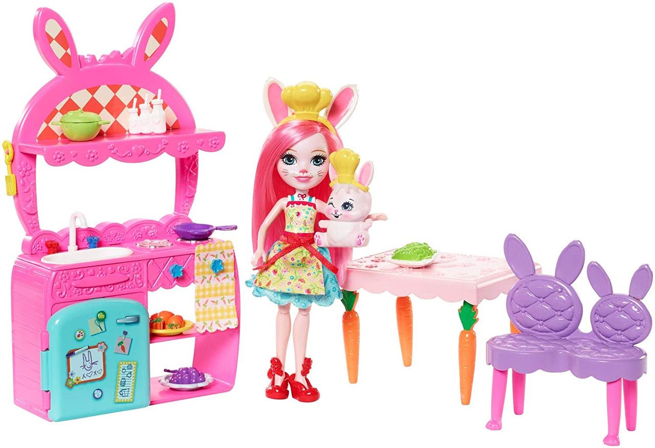 

Игровой набор Mattel Энчантималс Забавная кухня кролика Бри Банни Enchantimals Kitchen Fun Playset Bree Bunny Doll (FRH47)