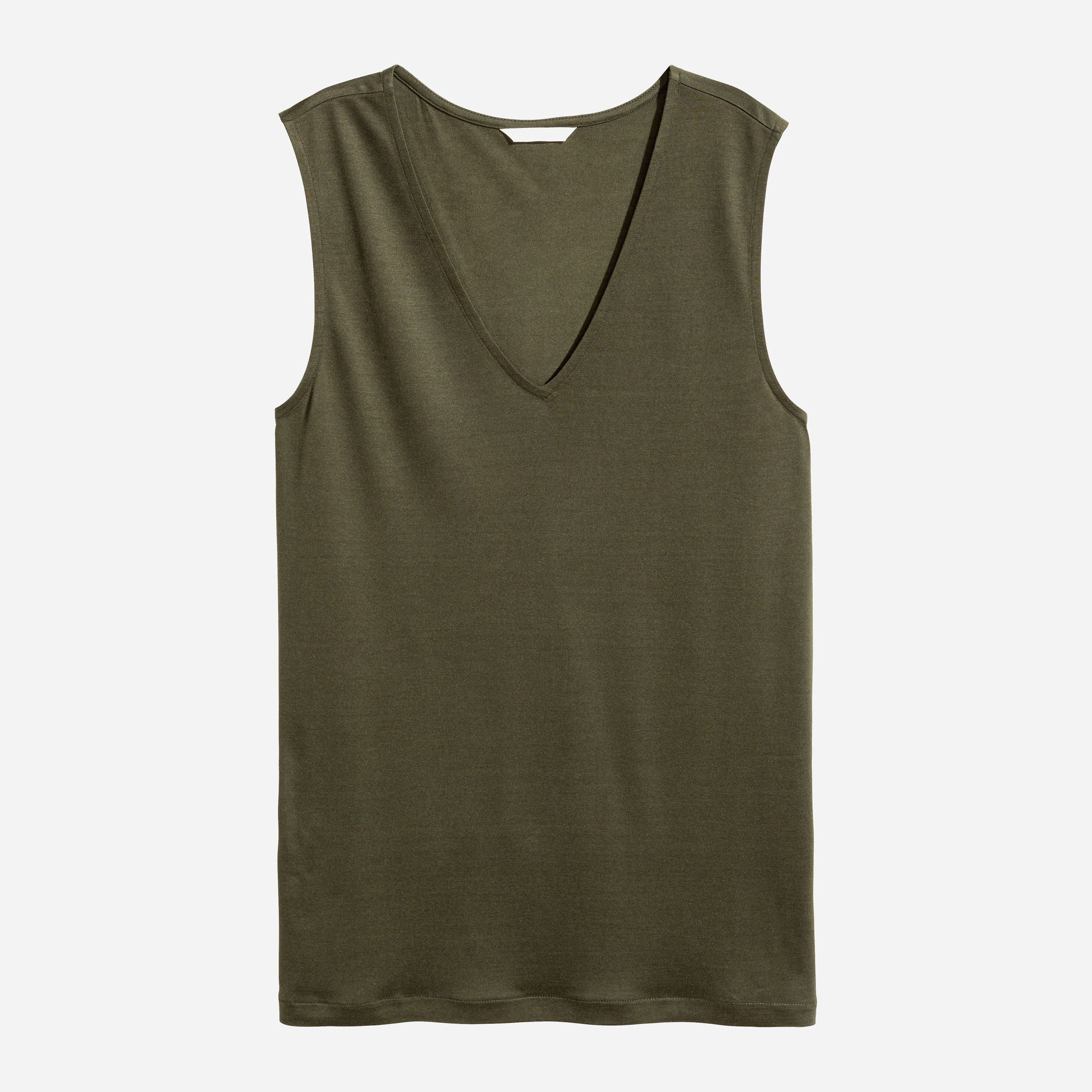 

Майка H&M 4940515-ABTE L Болотная