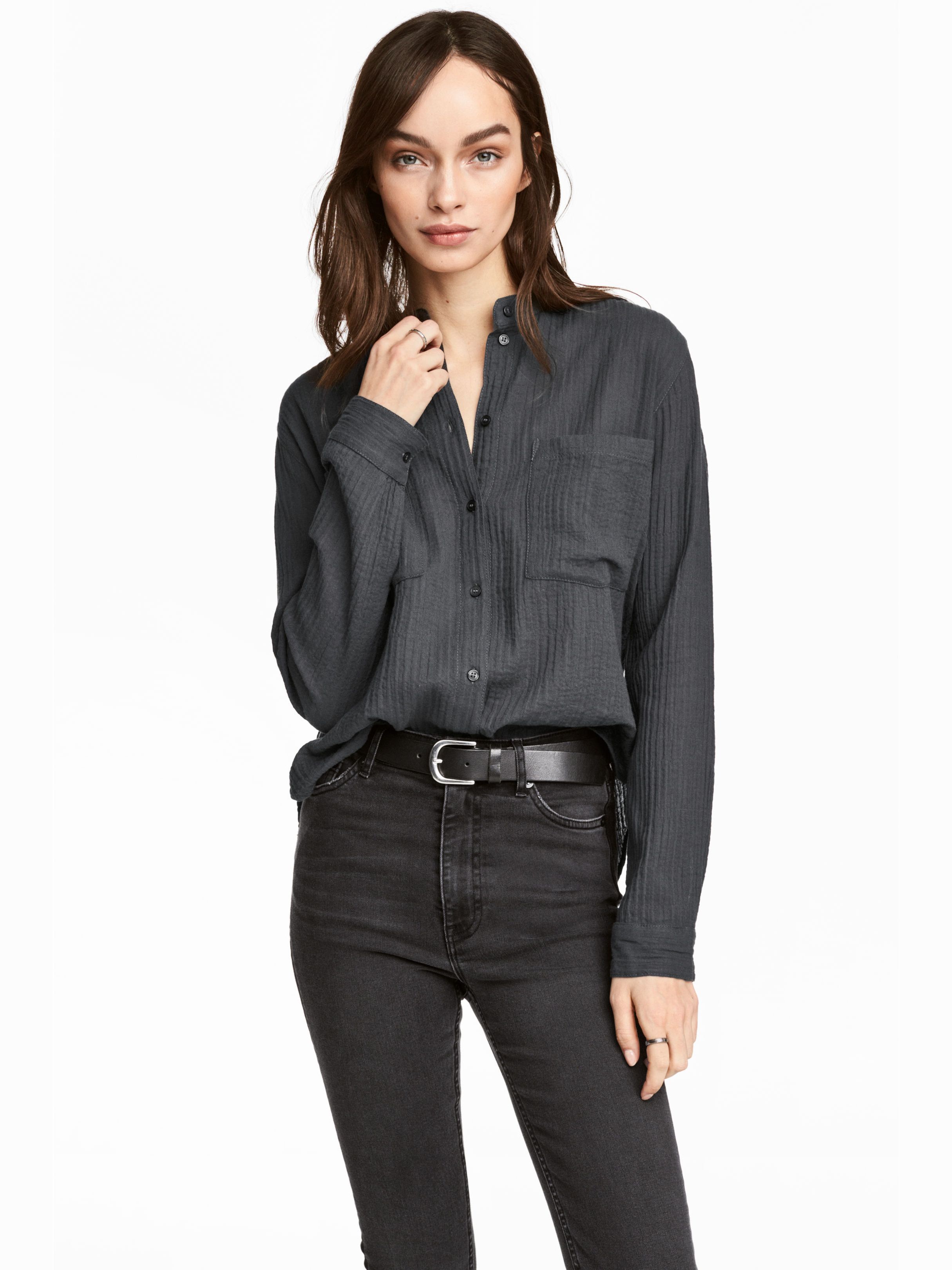 

Блузка H&M 4801455-AAZJ 46 Светло-черная