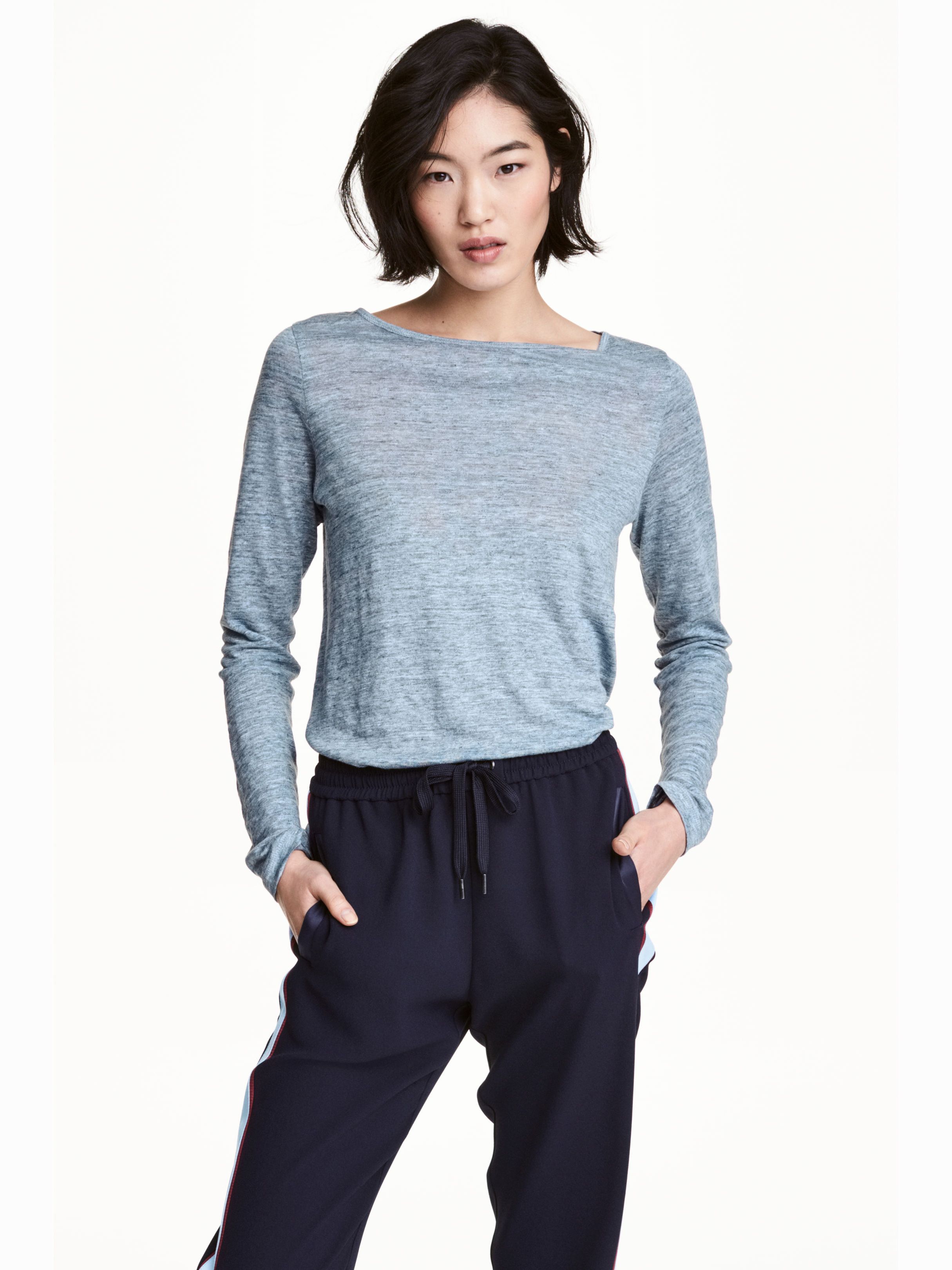 

Лонгслив H&M 4701055-ACWX M Светло-синий