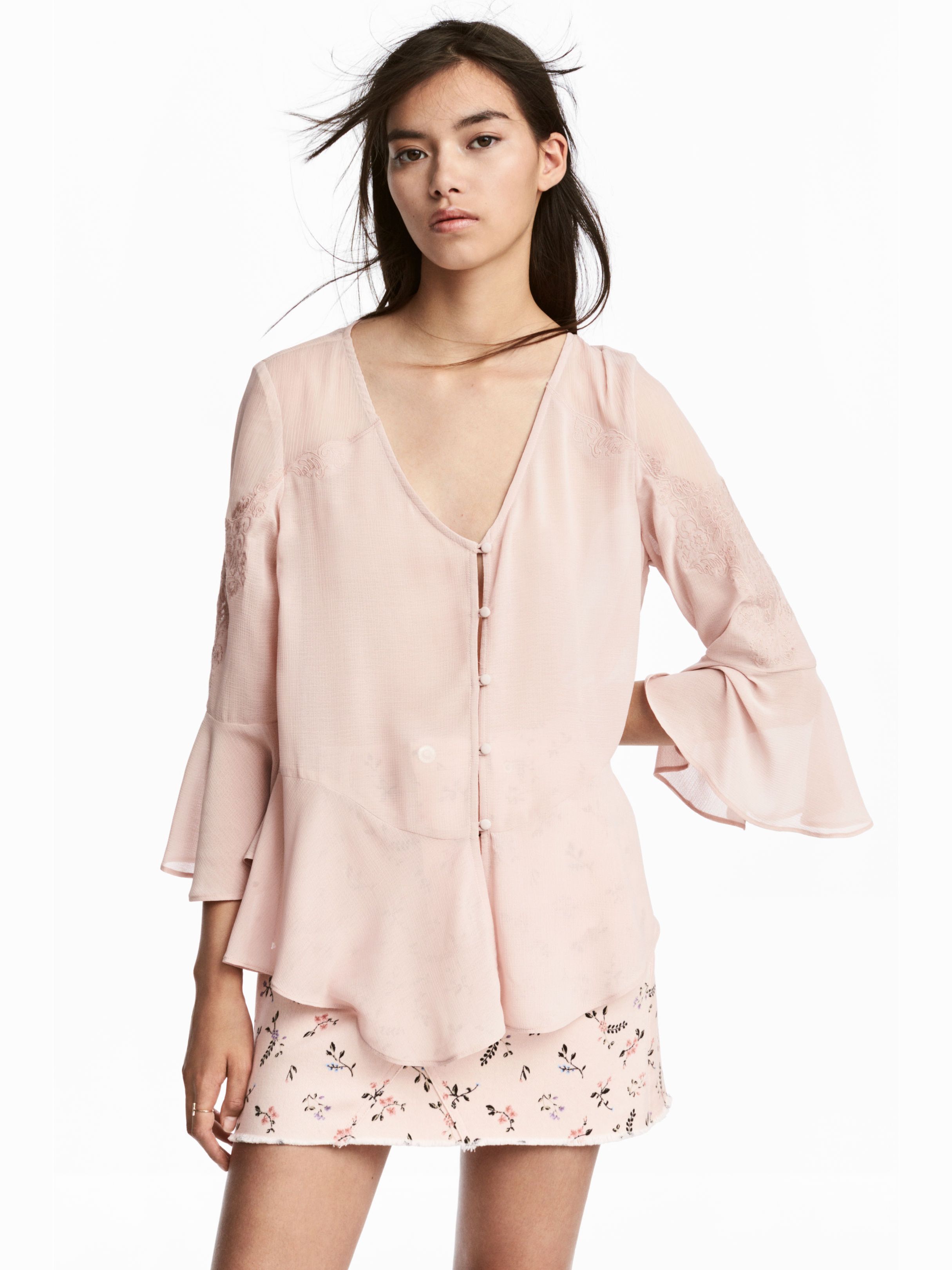 

Блузка H&M 4714566-ACUH 38 Бледно-розовая